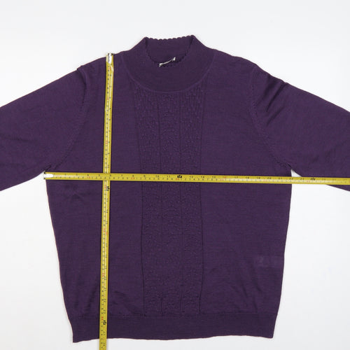 Eastex Women Purple UK 20 Cowl Neck Ramie Knit Jumper