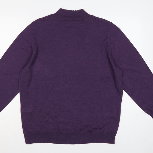 Eastex Women Purple UK 20 Cowl Neck Ramie Knit Jumper