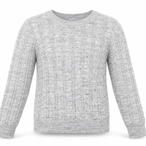 H&M Women Grey S Cable Knit Crew Neck Long Sleeve Jumper