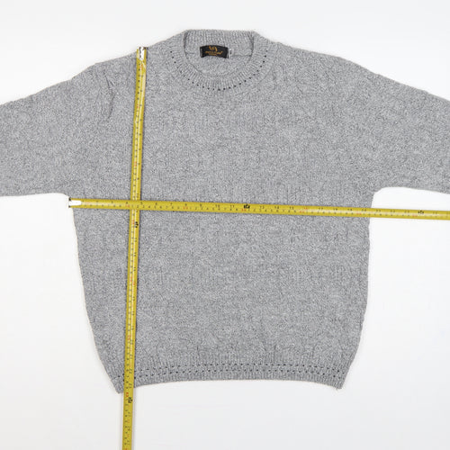 Perry Gold London Women’s Grey M Cable Knit Crew Neck Jumper