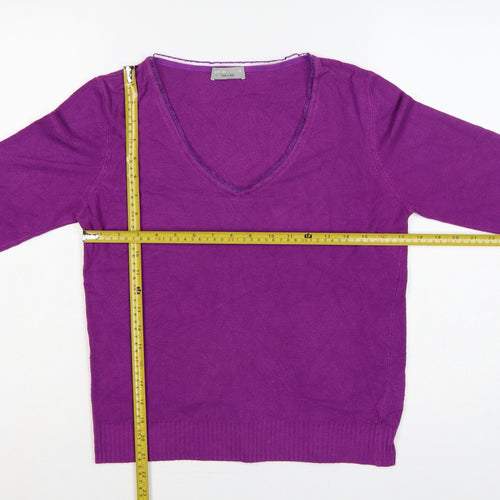 Per Una Women’s Purple Size 14 V-Neck Long Sleeve Knit Pullover Jumper