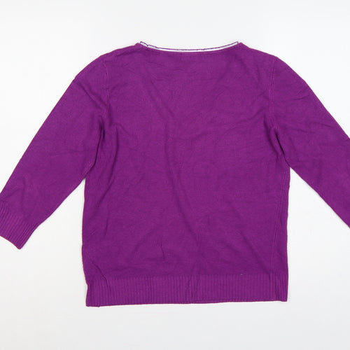 Per Una Women’s Purple Size 14 V-Neck Long Sleeve Knit Pullover Jumper