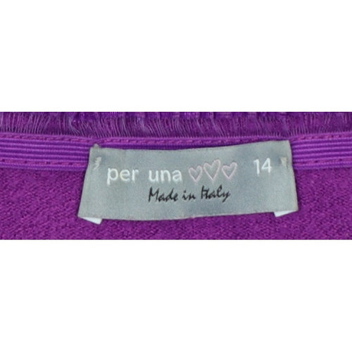 Per Una Women’s Purple Size 14 V-Neck Long Sleeve Knit Pullover Jumper