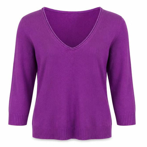 Per Una Women’s Purple Size 14 V-Neck Long Sleeve Knit Pullover Jumper