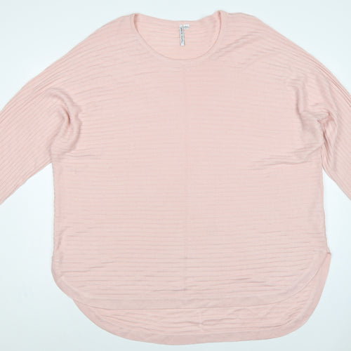 Capsule Women’s Pink Size 30 Round Neck Striped Knit Pullover Jumper