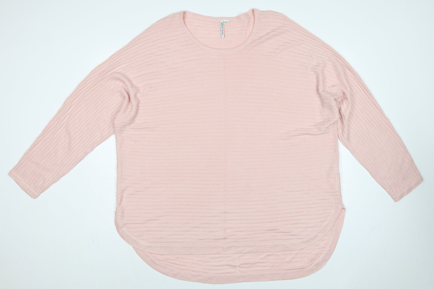 Capsule Women’s Pink Size 30 Round Neck Striped Knit Pullover Jumper