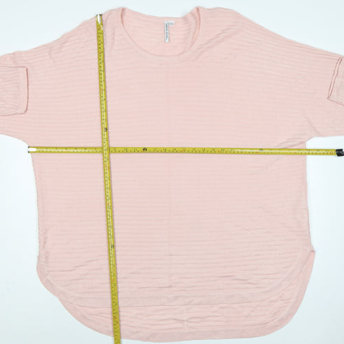 Capsule Women’s Pink Size 30 Round Neck Striped Knit Pullover Jumper