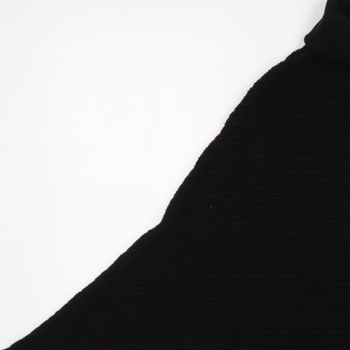 Revamped Women’s Black M Roll Neck Batwing Knit Cape Jumper