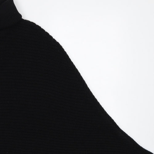 Revamped Women’s Black M Roll Neck Batwing Knit Cape Jumper