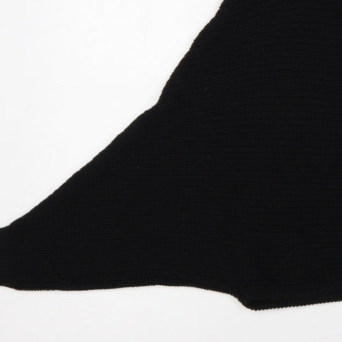 Revamped Women’s Black M Roll Neck Batwing Knit Cape Jumper