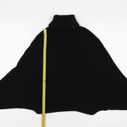 Revamped Women’s Black M Roll Neck Batwing Knit Cape Jumper