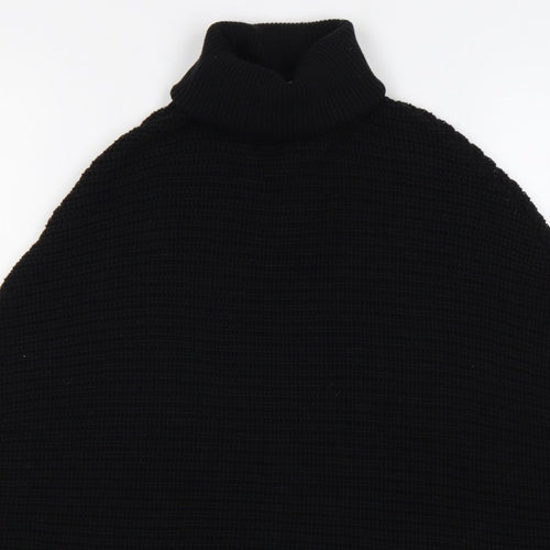 Revamped Women’s Black M Roll Neck Batwing Knit Cape Jumper