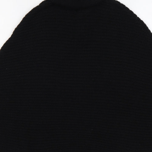 Revamped Women’s Black M Roll Neck Batwing Knit Cape Jumper