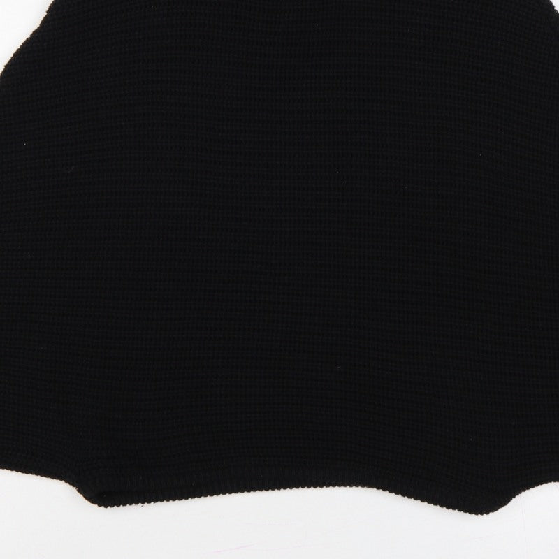 Revamped Women’s Black M Roll Neck Batwing Knit Cape Jumper