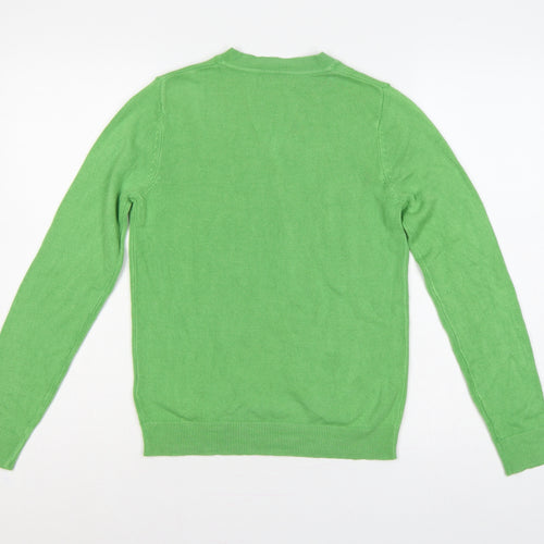Marks & Spencer Women Green XS V-Neck Lightweight Knit Jumper