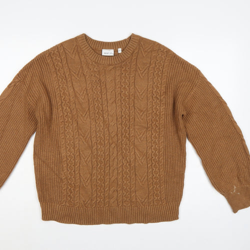Next Women’s Brown Medium Cable-Knit Crew Neck Jumper