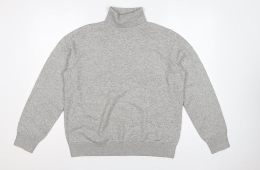 Marks & Spencer Women Grey M Roll Neck Knit Jumper Long Sleeve