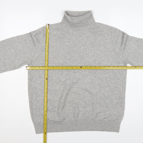 Marks & Spencer Women Grey M Roll Neck Knit Jumper Long Sleeve