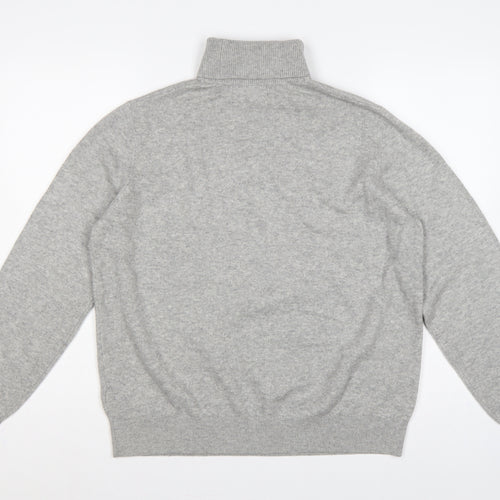 Marks & Spencer Women Grey M Roll Neck Knit Jumper Long Sleeve