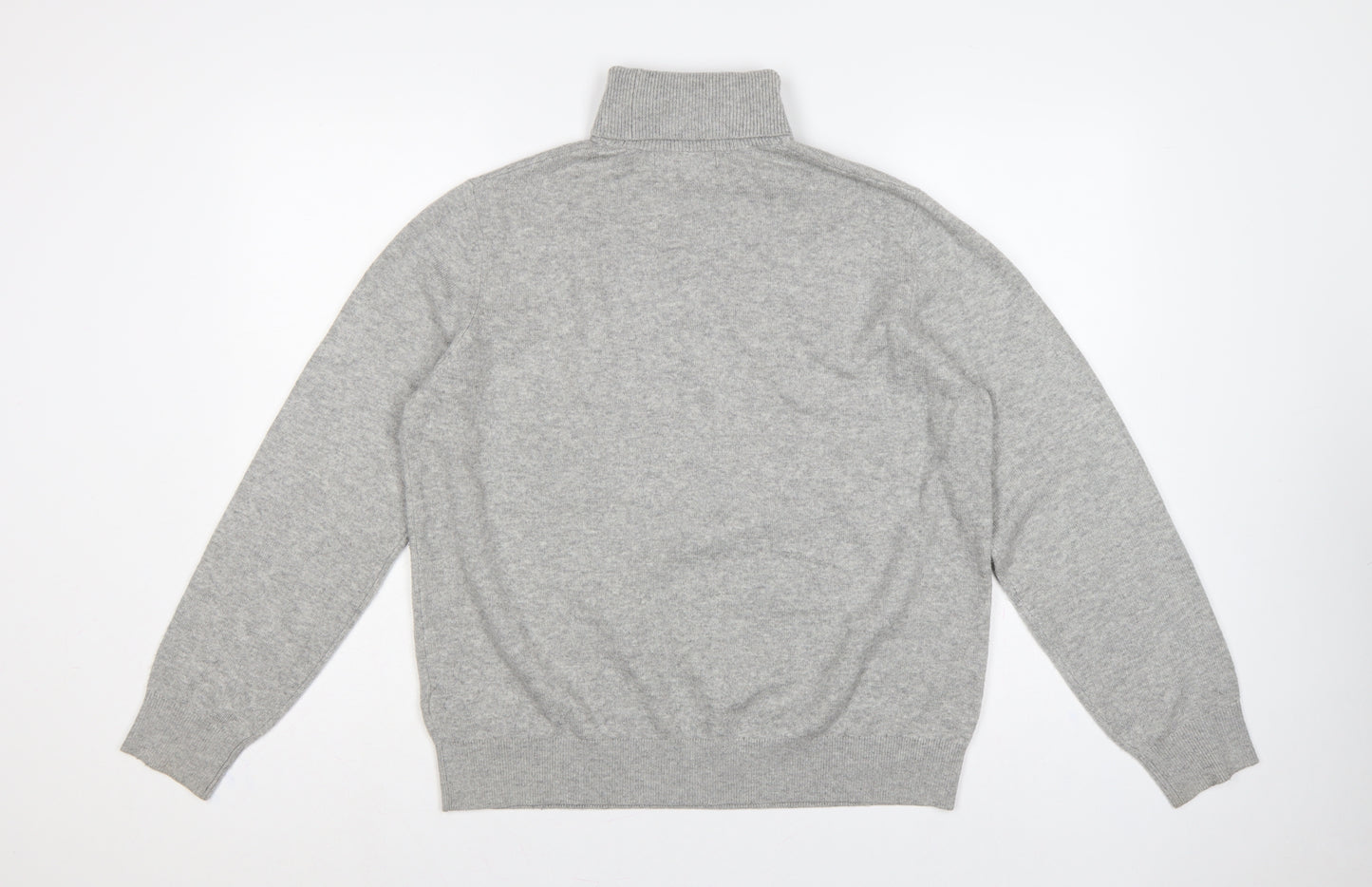 Marks & Spencer Women Grey M Roll Neck Knit Jumper Long Sleeve