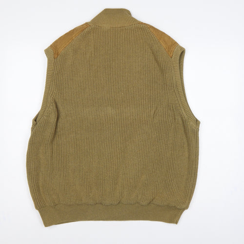 Orvis Men’s Beige XL Full Zip Cotton Knit Outdoor Vest