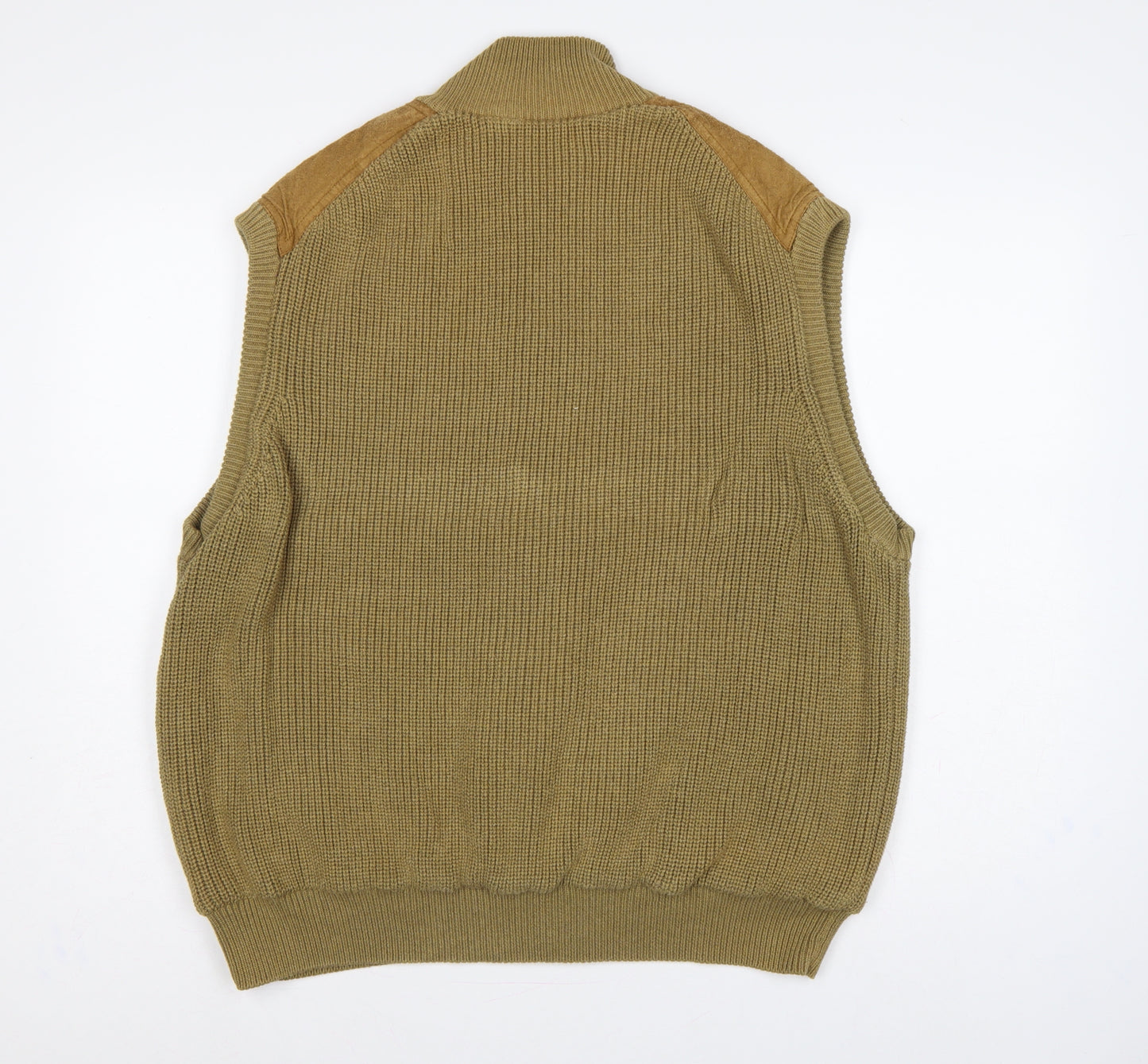 Orvis Men’s Beige XL Full Zip Cotton Knit Outdoor Vest