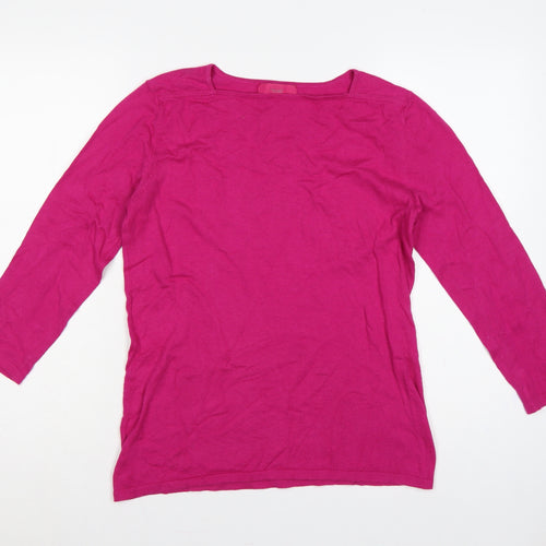 Next Women’s Pink Size 10 Cotton Boat Neck Long Sleeve Pullover Jumper