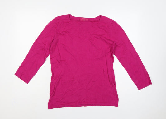Next Women’s Pink Size 10 Cotton Boat Neck Long Sleeve Pullover Jumper