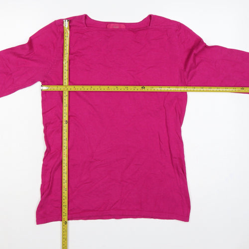 Next Women’s Pink Size 10 Cotton Boat Neck Long Sleeve Pullover Jumper