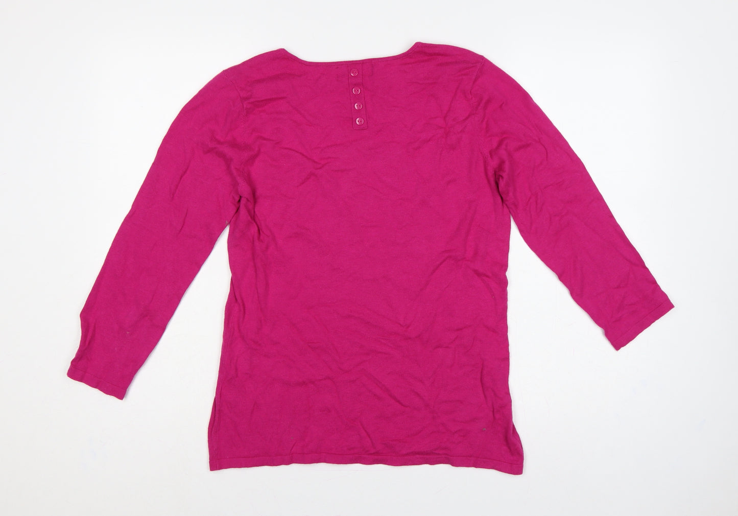 Next Women’s Pink Size 10 Cotton Boat Neck Long Sleeve Pullover Jumper