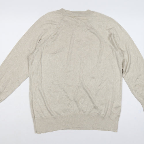 Next SP Women’s Beige Glitter Knit Crew Neck Raglan Jumper L UK 16