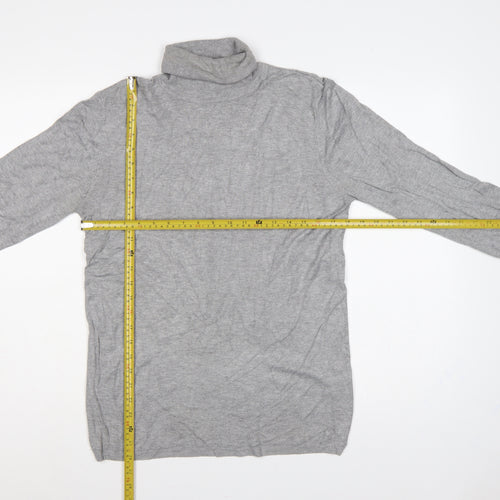 Zara Women Grey XL Roll Neck Long Sleeve Knit Pullover Jumper
