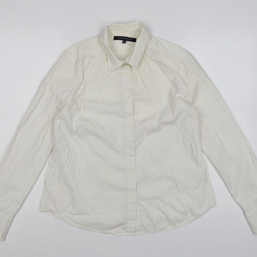 French Connection Women Ivory Size 16 Classic Long Sleeve Shirt