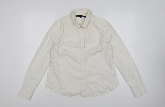 French Connection Women Ivory Size 16 Classic Long Sleeve Shirt