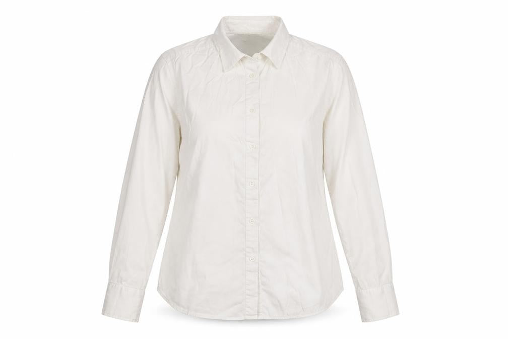 French Connection Women Ivory Size 16 Classic Long Sleeve Shirt