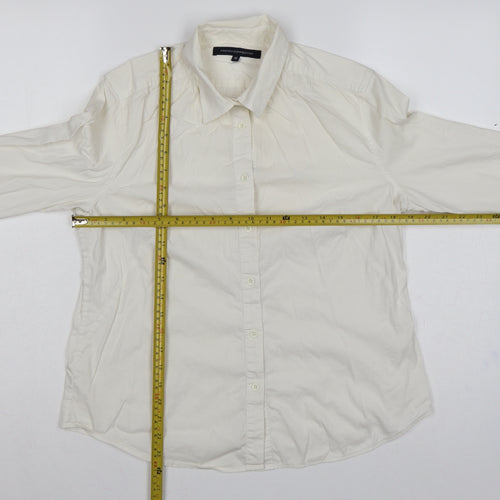French Connection Women Ivory Size 16 Classic Long Sleeve Shirt