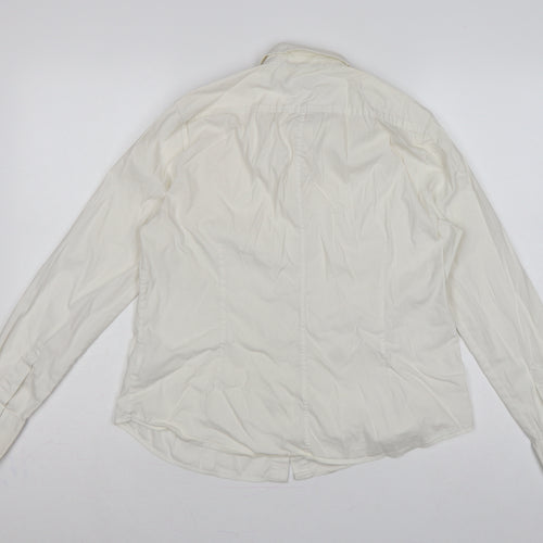 French Connection Women Ivory Size 16 Classic Long Sleeve Shirt