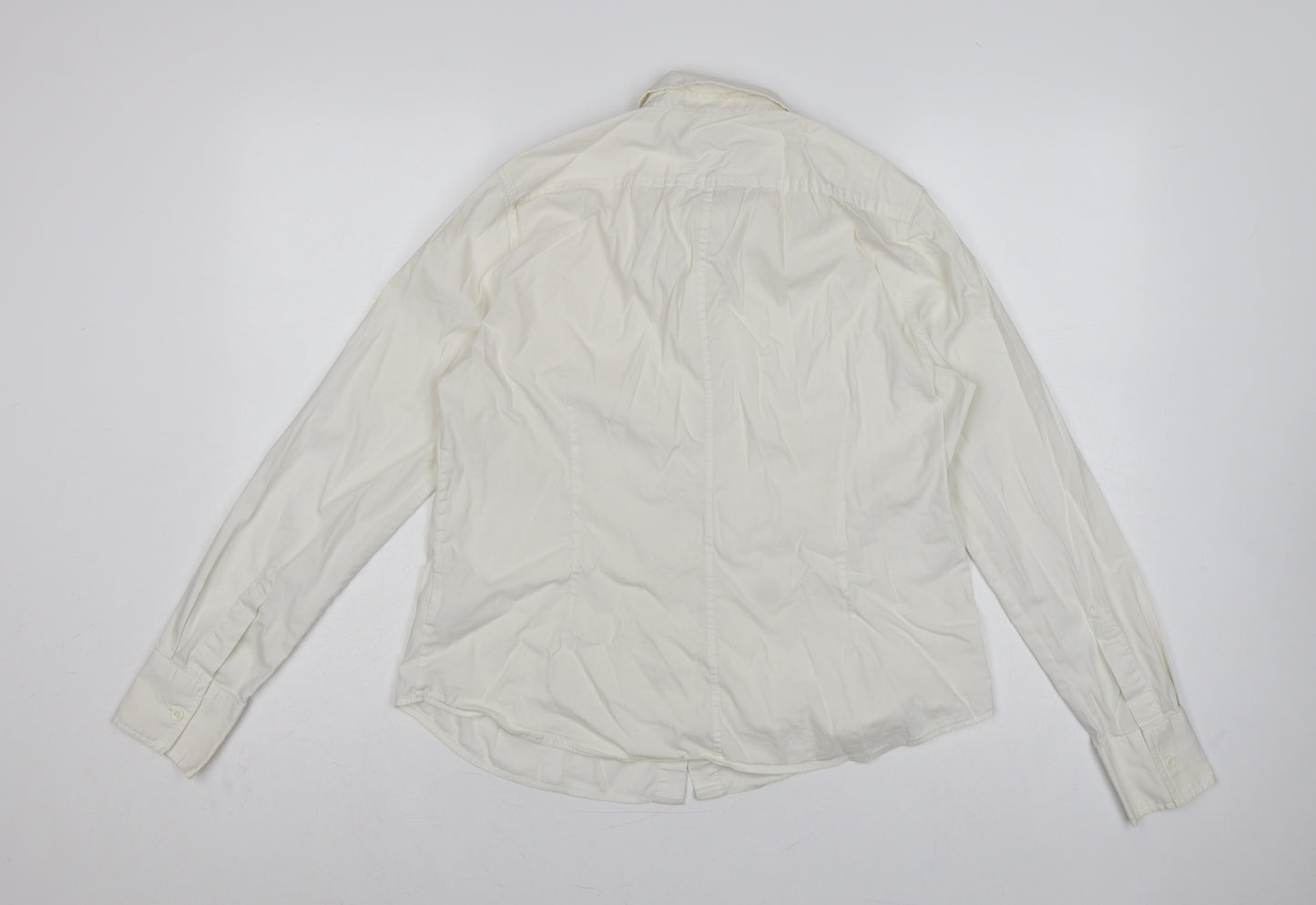 French Connection Women Ivory Size 16 Classic Long Sleeve Shirt