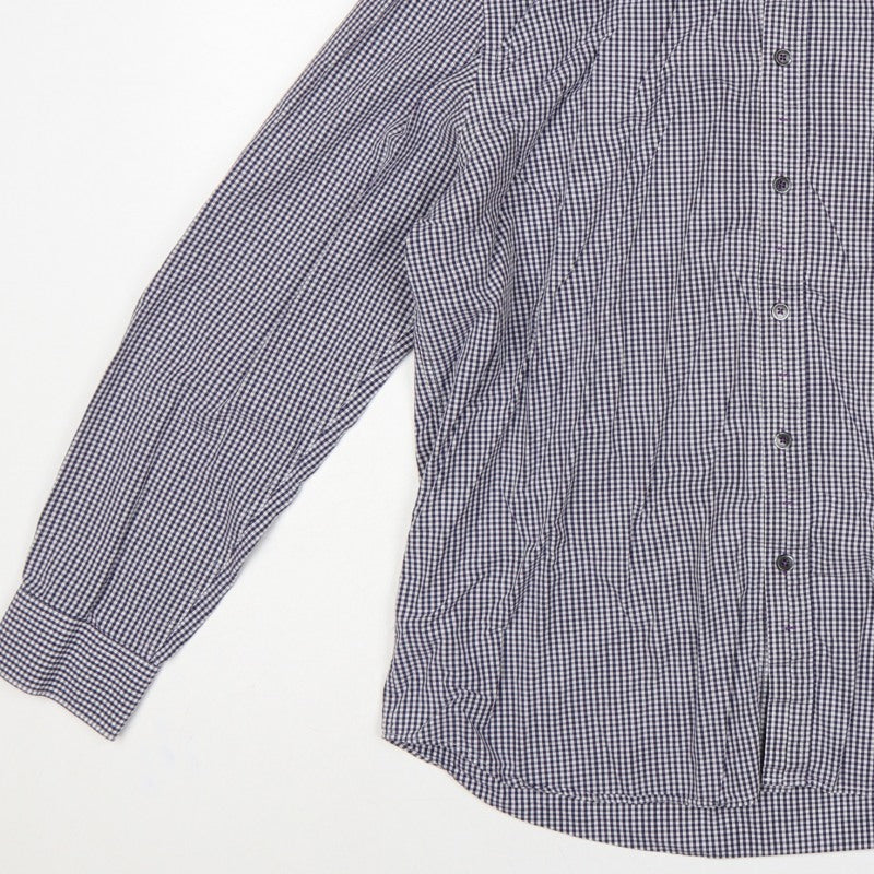 Additional view of Jeff Banks Men’s Blue Check Button-Down Long Sleeve Shirt L