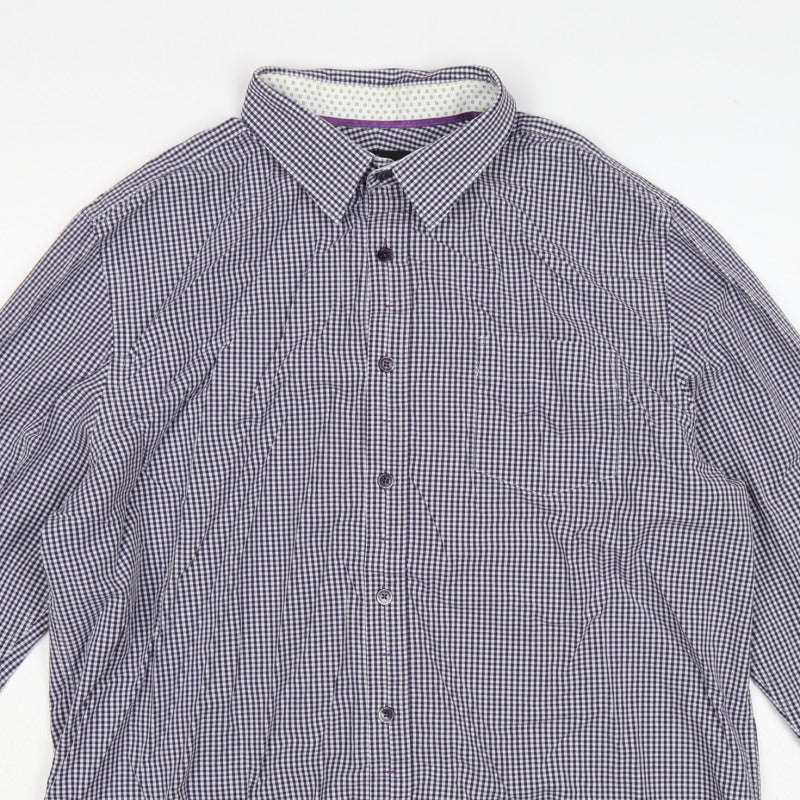 Additional view of Jeff Banks Men’s Blue Check Button-Down Long Sleeve Shirt L