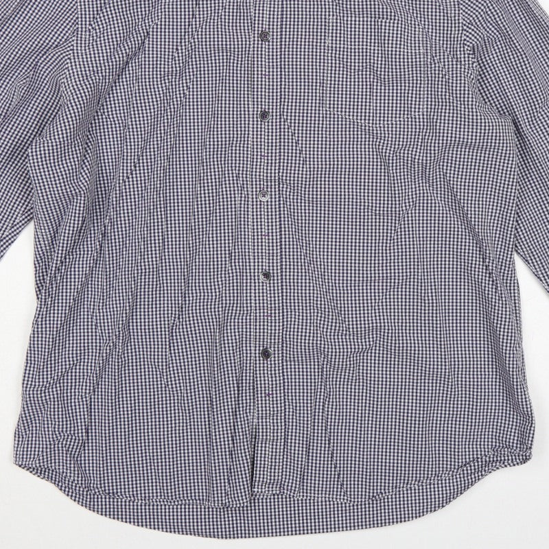 Additional view of Jeff Banks Men’s Blue Check Button-Down Long Sleeve Shirt L