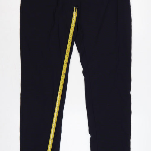 Zara Men’s Blue 34 Wool Flat Front Straight Dress Trousers