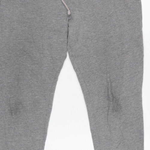 Hollister Women Grey L Jogger Sweatpants Elastic Waist Pockets Logo
