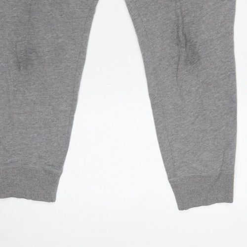 Hollister Women Grey L Jogger Sweatpants Elastic Waist Pockets Logo