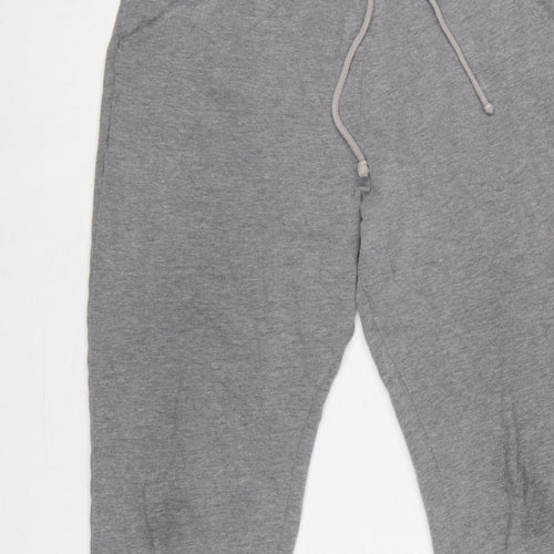 Hollister Women Grey L Jogger Sweatpants Elastic Waist Pockets Logo