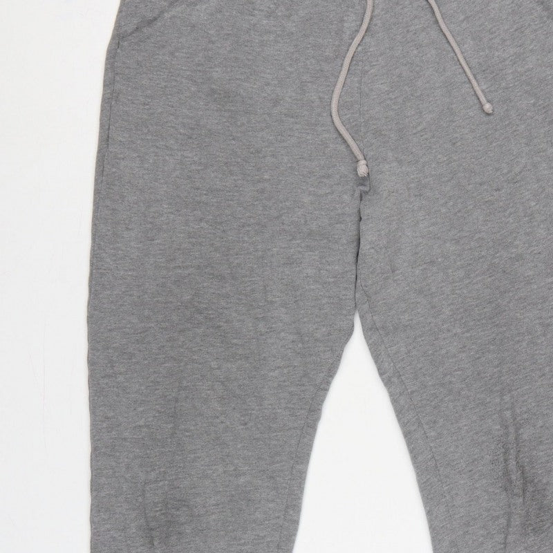 Hollister Women Grey L Jogger Sweatpants Elastic Waist Pockets Logo
