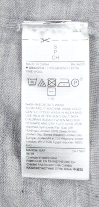 GAP Women’s Grey Merino Wool Crew Neck Pullover Jumper S Petite