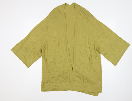 VIZ-A-VIZ Women’s Green M Open Knit Kimono Sleeve Cardigan