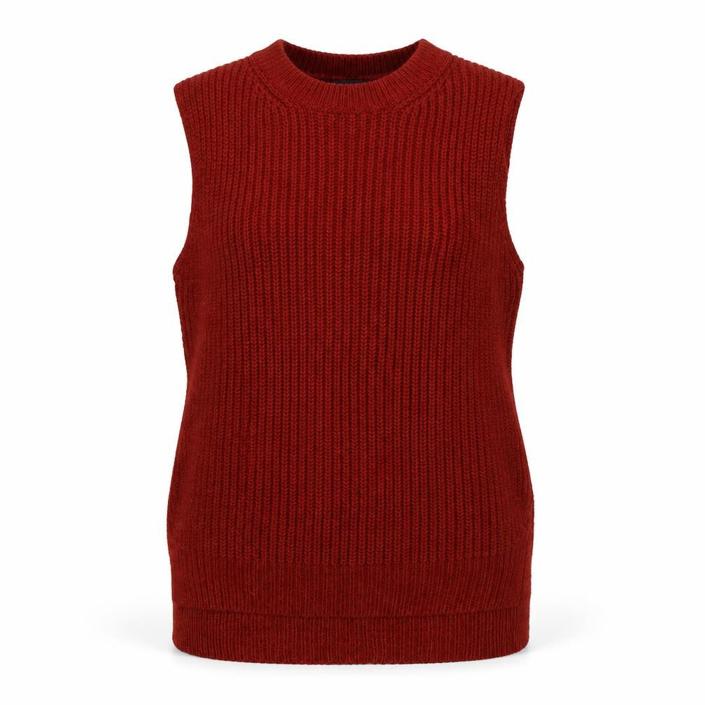 Marks and Spencer Women Brown UK 10 Sleeveless Rib Knit Jumper Vest