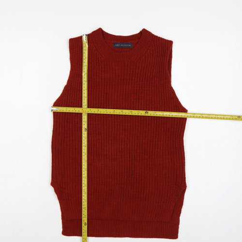 Marks and Spencer Women Brown UK 10 Sleeveless Rib Knit Jumper Vest